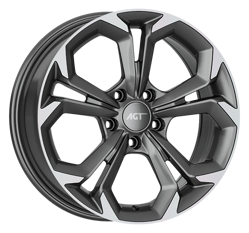 7.0X17" PCD 5X108 AGT Wheels 17262 RS-02 ET35 67.1 mm Titan Diamond