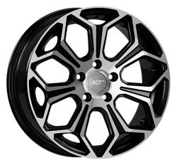 7.0X17" PCD 5X108 AGT Wheels 17263 Compass ET38 67.1 mm Black Diamond