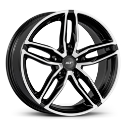 8.5X19" PCD5X112 AGT Wheels 907 ET72.6 Black Diamond 72.6 mm