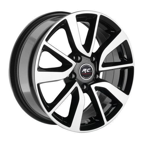 6.0X15" PCD 5X100 RC RC-5028 BLACK DIAMOND ET38 57.1 mm